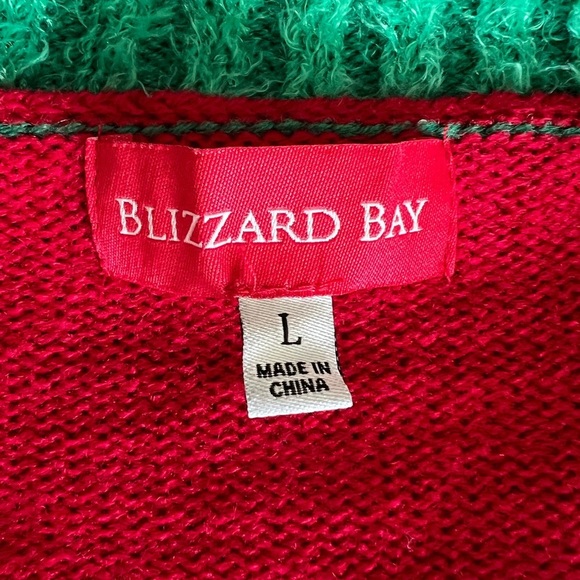 Blizzard Bay Festive Red and Green Women's Christmas Cat Sweater, Large, EUC - Picture 8 of 10